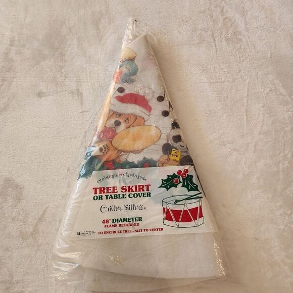 Christmas Enchantments Other - Vintage Christmas Enchantments Tree Skirt with Critter Sitters